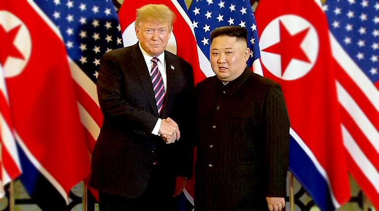 Trump meets North Korean leader Kim Jong-un in Hanoi as second summit begins Trump meets North Korean leader Kim Jong-un in Hanoi as second summit begins