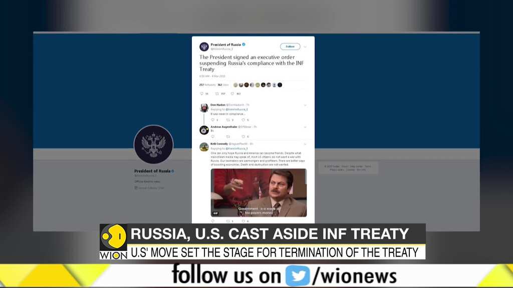 Russia suspends INF treaty with US