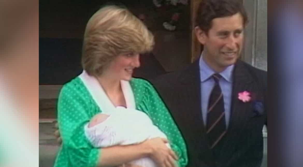 Prince Charles and late wife Diana with baby Prince William