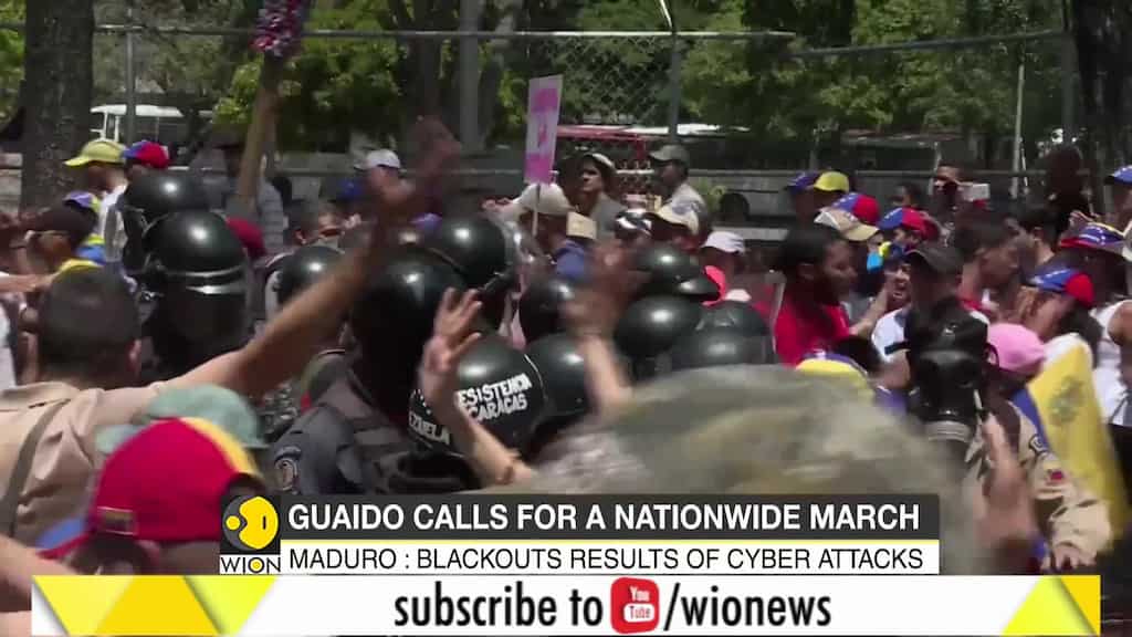 Maduro blames US weapons for massive blackout, Venezuelans take to streets to protest