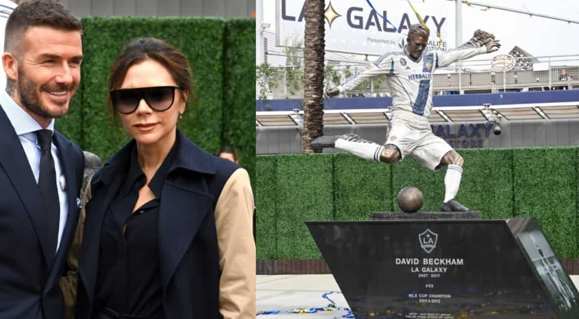 Watch: David Beckham 'embarrassed' after getting pranked by James Corden with fake LA Galaxy statue Watch: David Beckham 'embarrassed' after getting pranked by James Corden with fake LA Galaxy statue