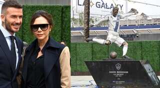 Watch: David Beckham 'embarrassed' after getting pranked by James Corden with fake LA Galaxy statue