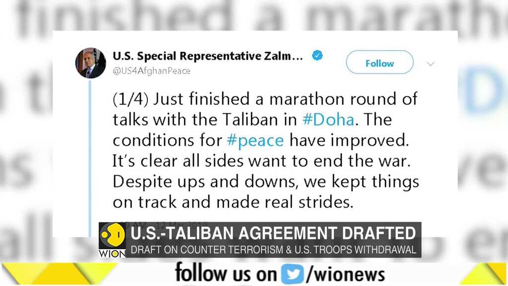 US-Taliban peace talks: Agreement drafted on counter terrorism and troops withdrawal