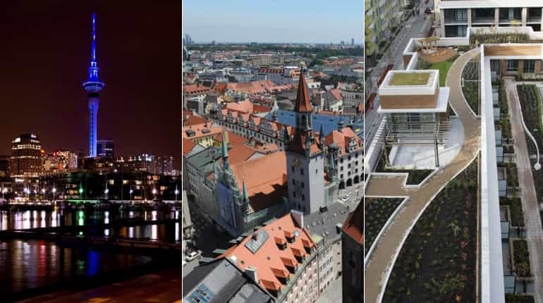 Auckland, Munich and Vancouver share the third spot