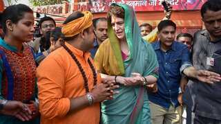 Priyanka Gandhi begins three-day UP visit, offers prayers at temple
