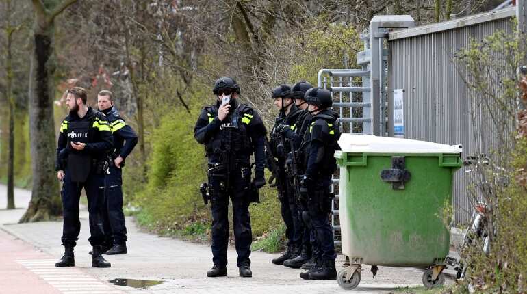 Police secure the site