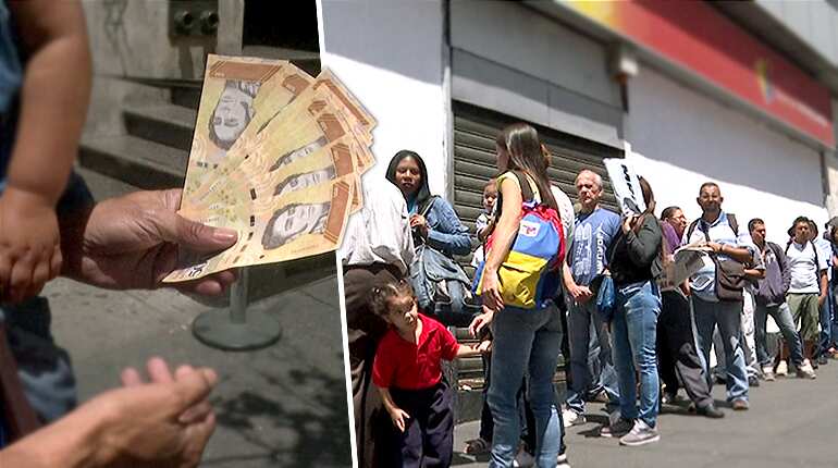 Venezuelans queue for hours at banks to take out less than $2