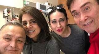 Karisma Kapoor with father Randhir visits uncle Rishi in the US, Neetu shares pic