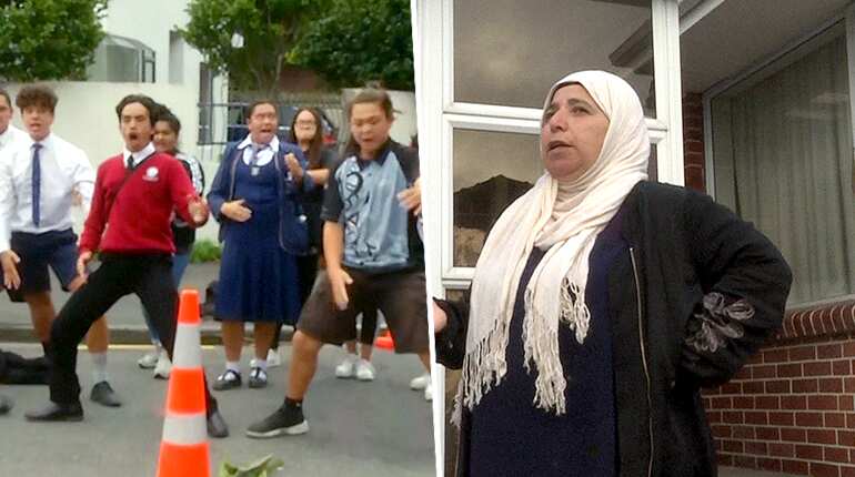 Mosque shooting survivor overwhelmed by student haka