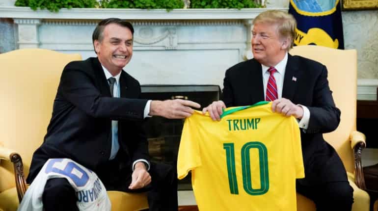 Bolsonaro compliments Trump who replies Brazil could join NATO Bolsonaro compliments Trump who replies Brazil could join NATO