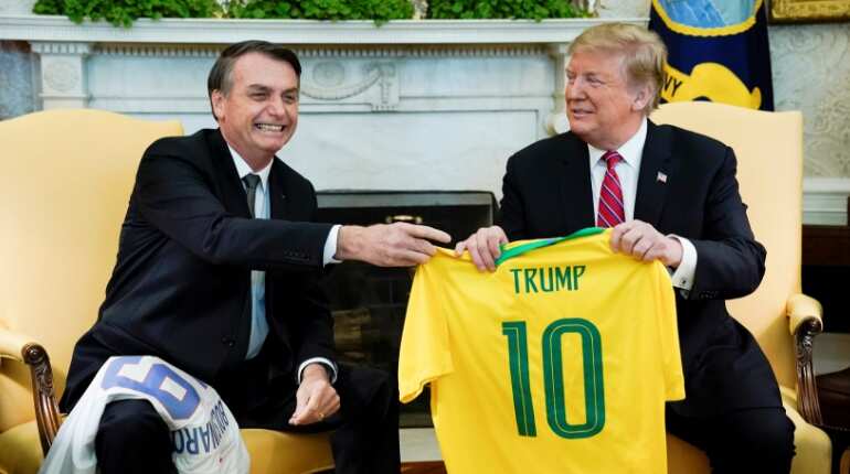 Bolsonaro compliments Trump who replies Brazil could join NATO