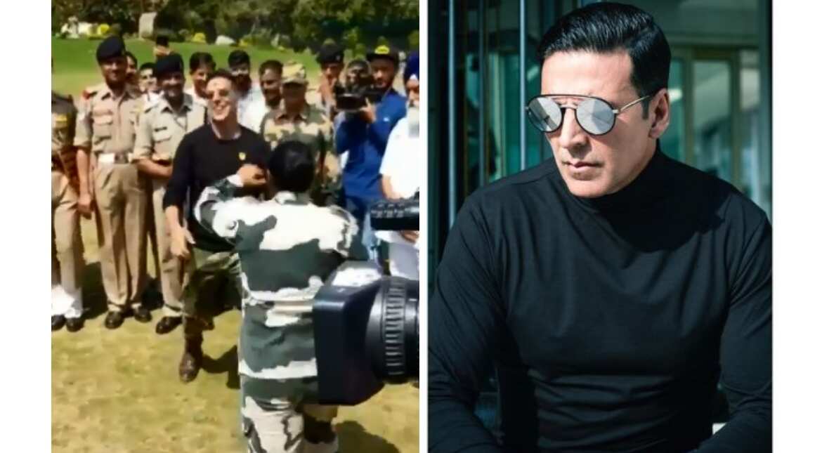 Ahead of film release, Akshay Kumar visits BSF camp and gets pinned to ground by woman officer Ahead of film release, Akshay Kumar visits BSF camp and gets pinned to ground by woman officer