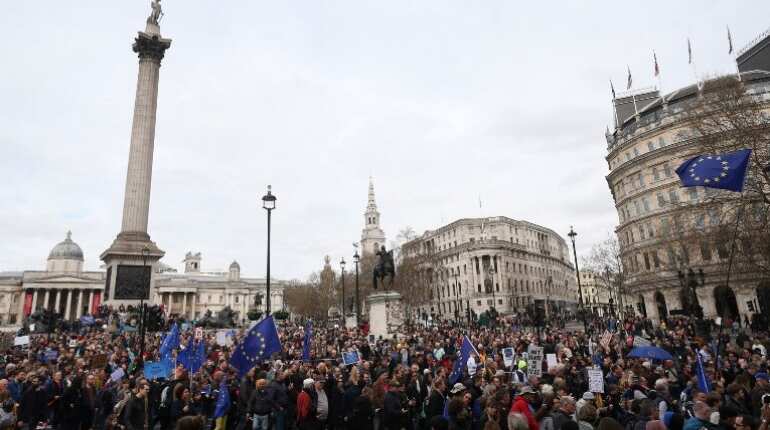 Anti-Brexit protesters stage mass rally in London