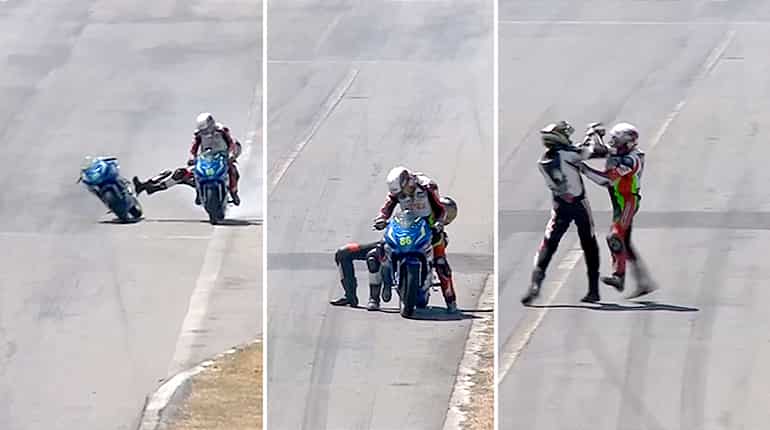 Fight breaks out during Costa Rica motorcycle race