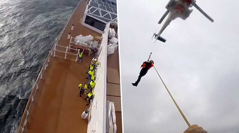 Rescue worker's helmet camera captures dramatic Viking Sky rescue