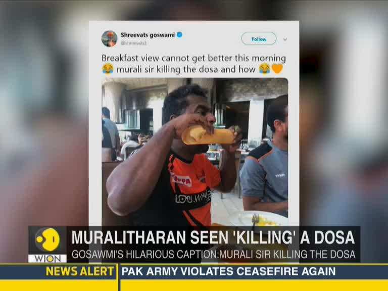 IPL 2019:  SRH player Goswami posts Picture of Muralitharan eating a dosa