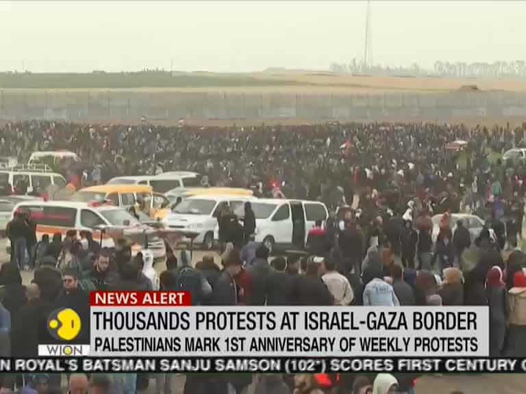 News Alert: Thousands protests at Israel-Gaza border
