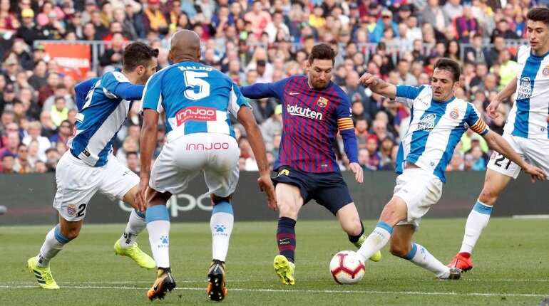 Lionel Messi guides Barcelona to derby victory over Espanyol