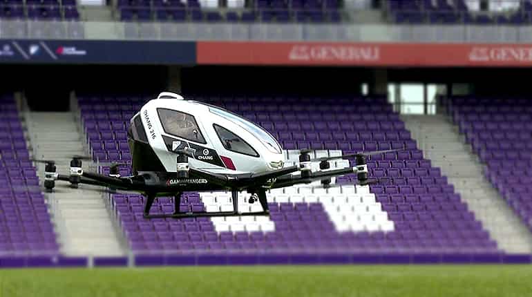 First flying 'drone-taxi' takes off in Vienna