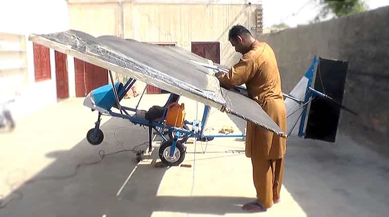 Watch: Pakistan man waits to fly his $600 homemade airplane
