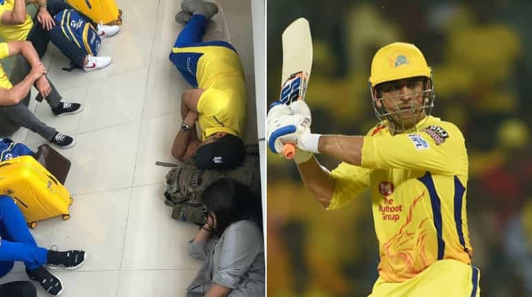 IPL 2019: Chennai's skipper MS Dhoni sleeps on airport's floor, shares picture
