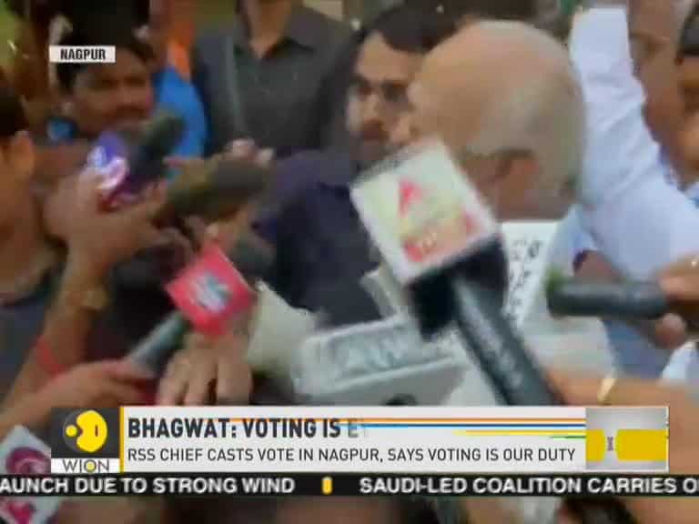 Lok Sabha election 2019: RSS Chief Mohan Bhagwat casts his vote in Nagpur