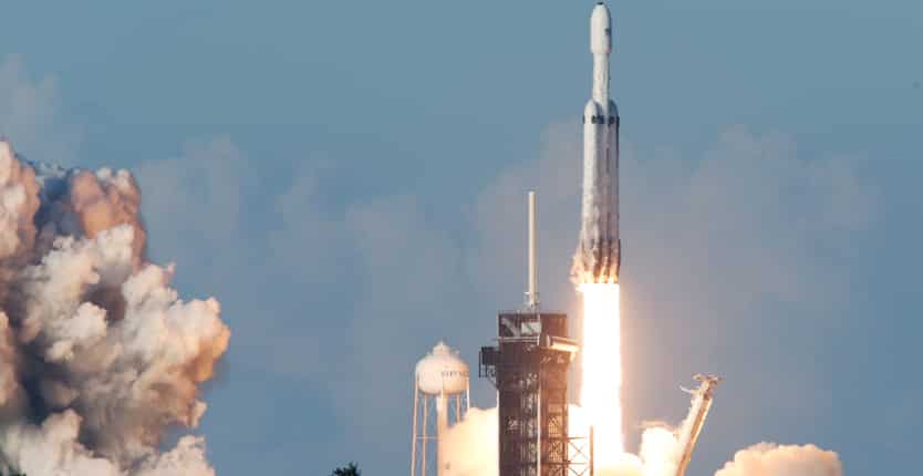 SpaceX Falcon Heavy rocket launches first commercial flight