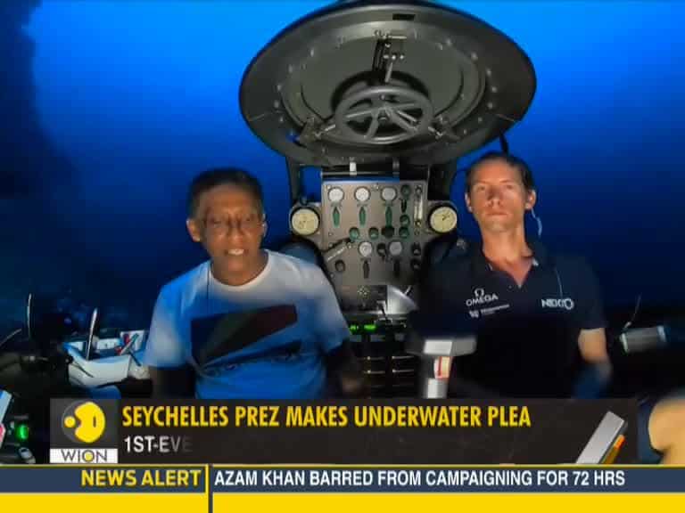 An underwater plea: Unique appeal from President of Seychelles