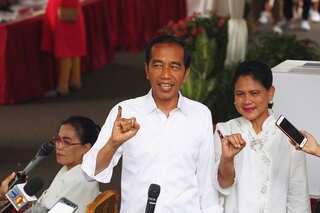 President Joko Widodo's ruling coalition on course to victory in Indonesia