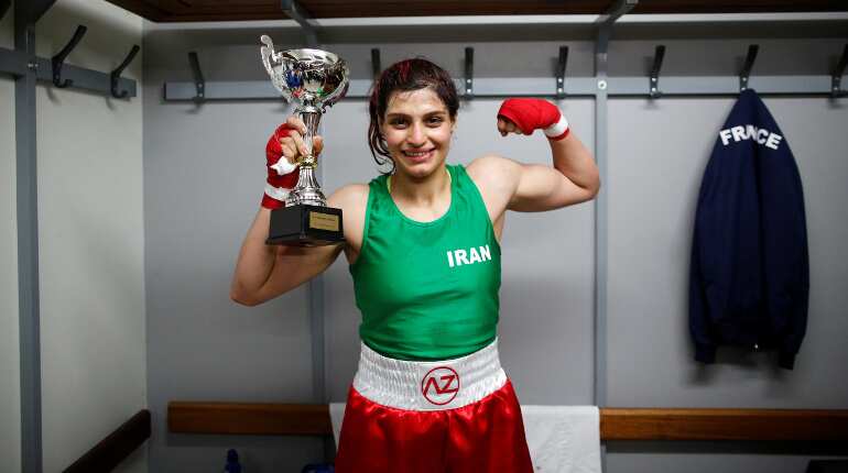 Iranian female boxer Sadaf Khadem cancels return home after arrest warrant issued
