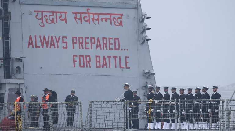 INS Kolkata sail through Taiwan Strait