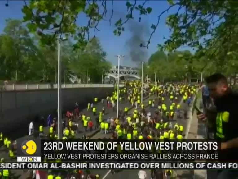 Yellow vests stage 23rd round of protests in Paris