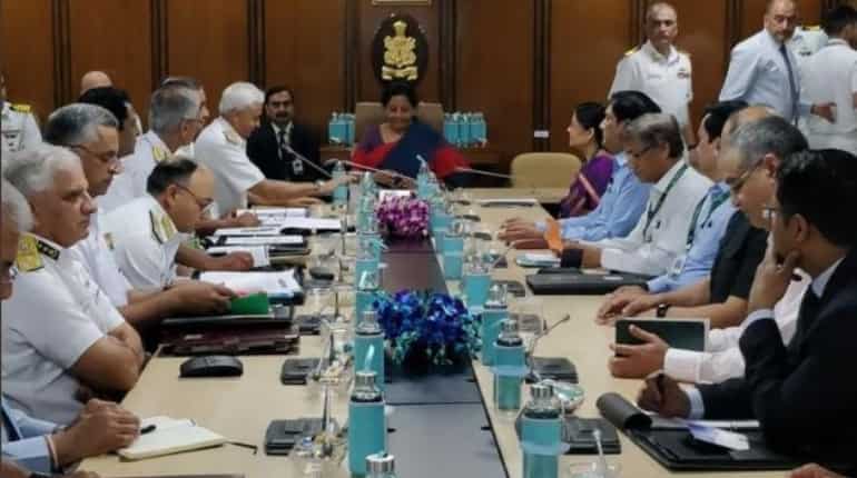 Nirmala Sitharaman addresses top Navy officials on country's security challenges Nirmala Sitharaman addresses top Navy officials on country's security challenges