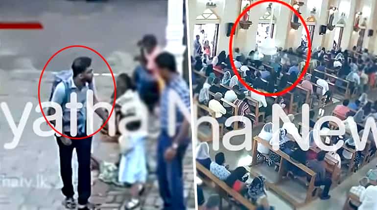 CCTV video shows suspected suicide bomber entering Sri Lankan church moments before blast CCTV video shows suspected suicide bomber entering Sri Lankan church moments before blast