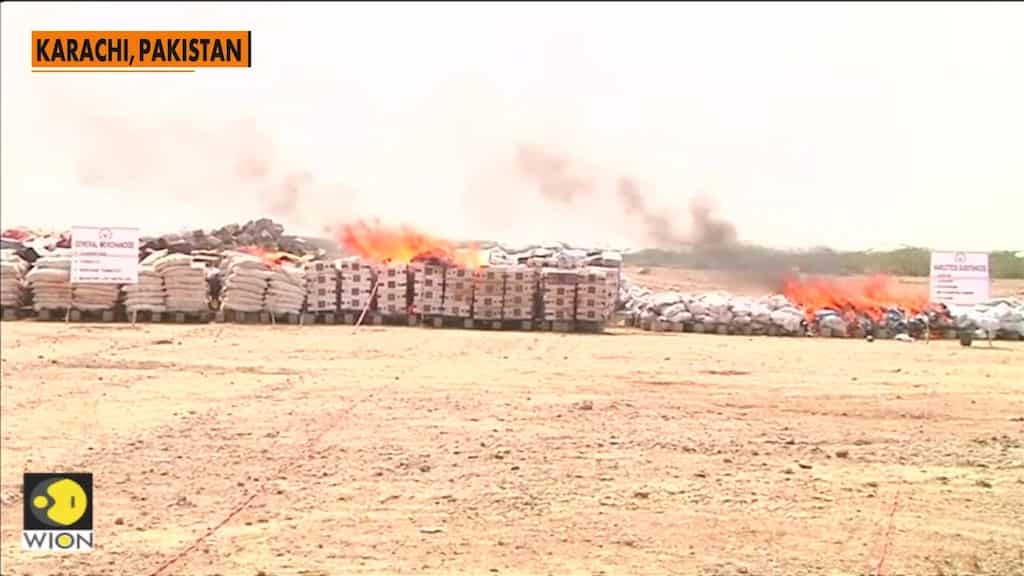 Pakistan destroys "historic" haul of compound used to make heroin