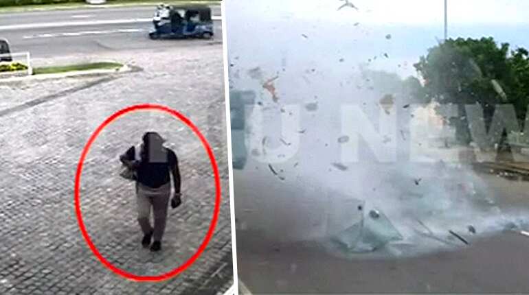 Watch moment of deadly bombing at Colombo hotel
