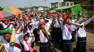 Dragons and wizards fired up at Myanmar rocket festival
