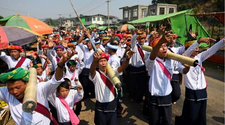 Dragons and wizards fired up at Myanmar rocket festival