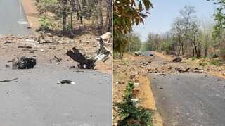 IED blast in police vehicle by Naxals in Maharashtra's Gadchiroli; 10 security personnel killed