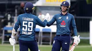 England overcome batting collapse to beat Ireland by four wickets in the one-off ODI leading to the World Cup