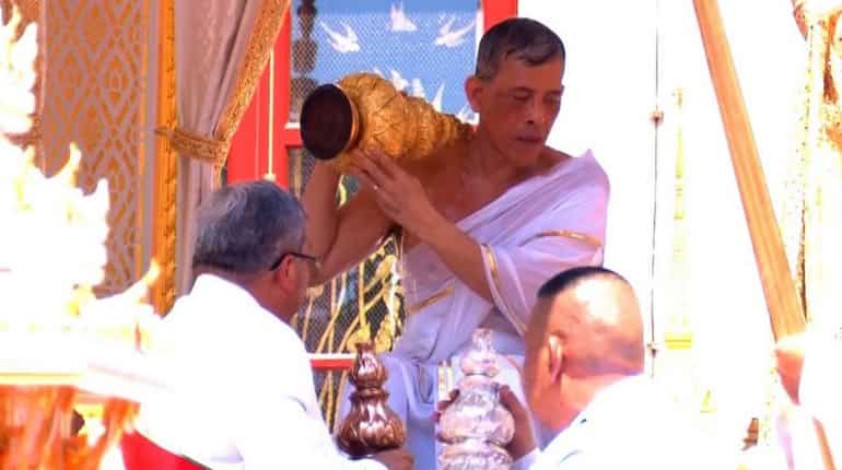 Sacred water blessed by Buddhist monks and Brahmin priests