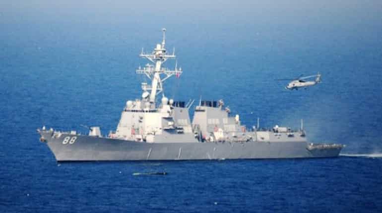 US warships Preble, Chung Hoon sail near Spratly Islands in South China Sea US warships Preble, Chung Hoon sail near Spratly Islands in South China Sea