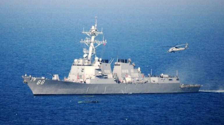 US warships Preble, Chung Hoon sail near Spratly Islands in South China Sea