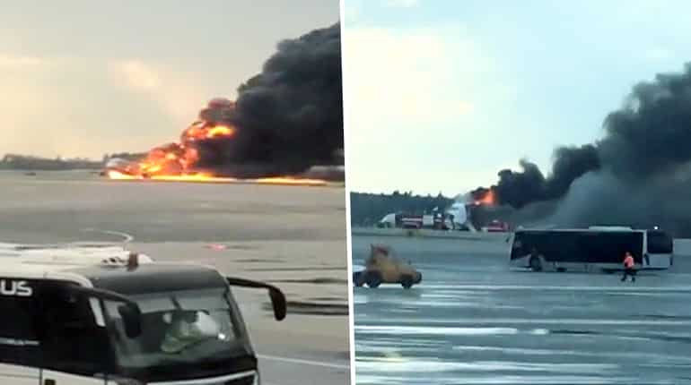 Atleast 41 killed as Russian plane catches fire