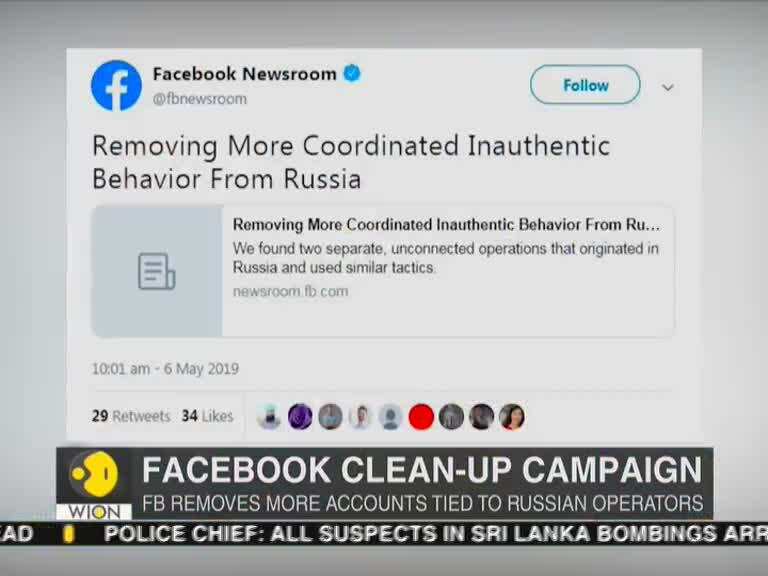 Facebook removes over 97 fake accounts tied to Russia