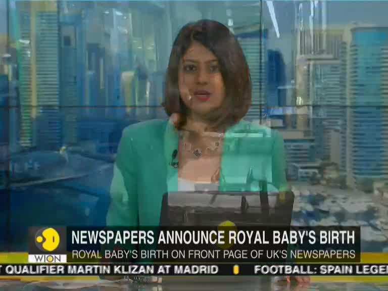 Royal Baby's birth on front page of UK's newspaper