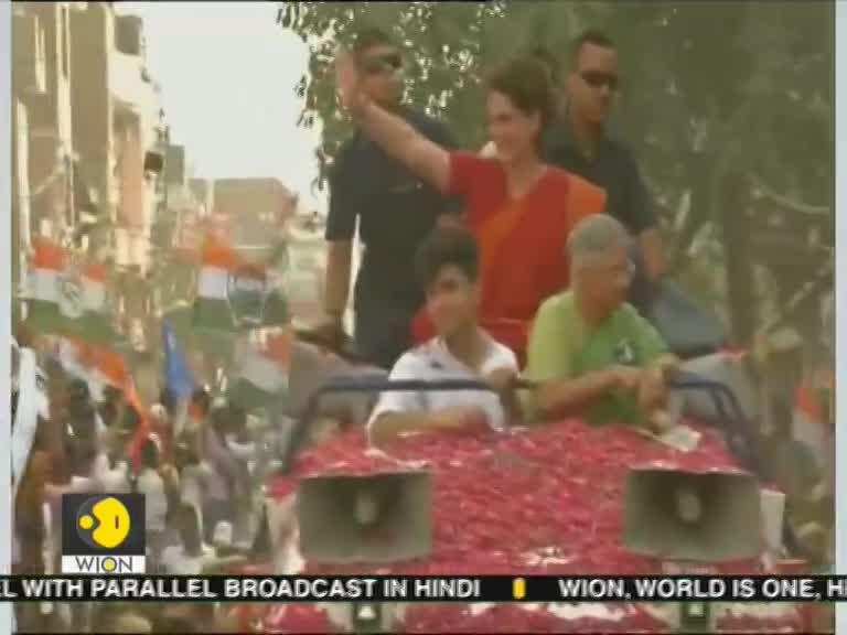 Priyanka Gandhi holds roadshow in East Delhi with Sheila Dikshit