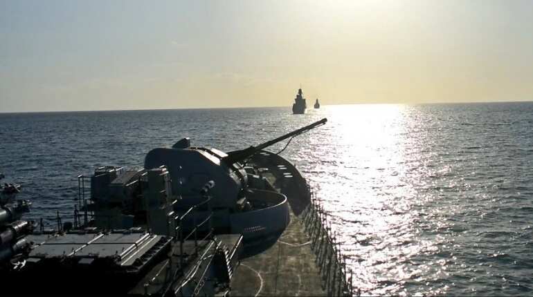 Six French navy ships participating