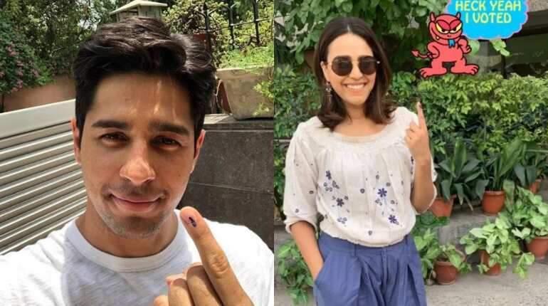 Sidharth Malhotra, Huma Qureshi, Swara Bhasker and others cast their votes in Delhi