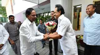 K Chandrashekhar Rao, MK Stalin meet in Chennai, discuss emerging political developments